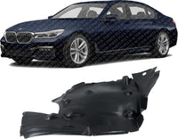 Front Fender Liner Rear Section Left Driver Side Direct Replacement Compatible With 2009-2015 BMW 7-Series BM1248115 51717185159