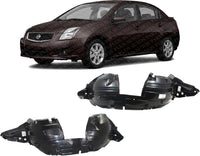 Set Of 2 Front Fender Liner Plastic Left Driver & Right Passenger Side Direct Replacement Compatible With 2007-2012 Nissan Sentra NI1249116 NI1248116 63840ET80A 63841ET80A