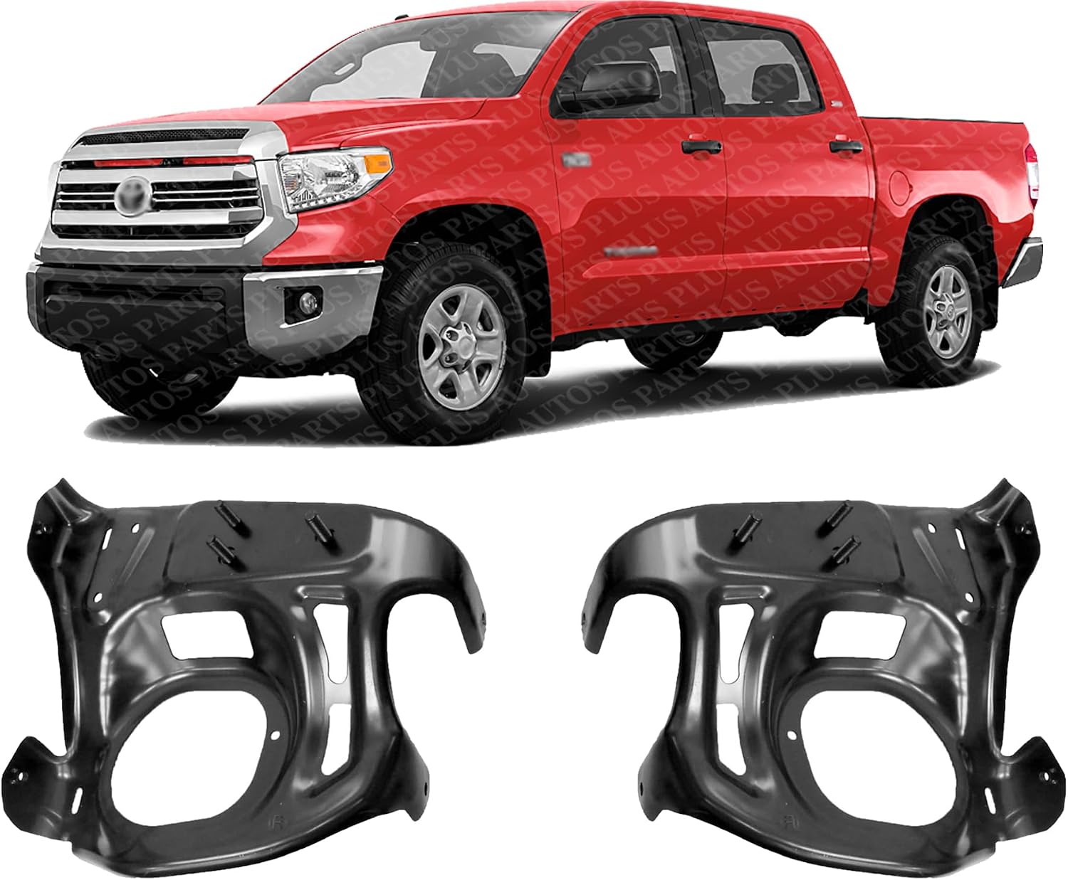 Set Of 2 Front Bumper Bracket Steel Left Driver & Right Passenger Side Direct Replacement Compatible With 2014-2021 Toyota Tundra TO1067178 TO1066178 521410C030 521420C020