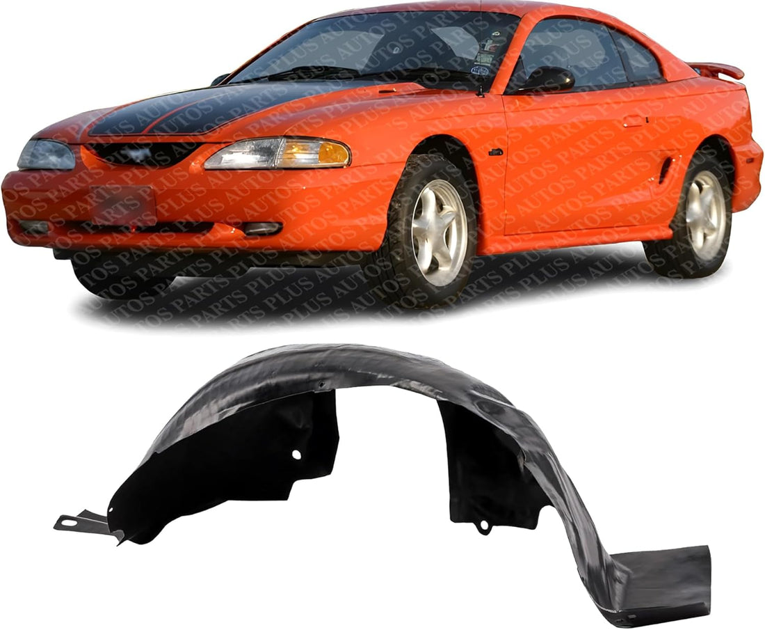 Front Fender Liner Left Driver Side Direct Replacement Compatible With 1994-1998 Ford Mustang FO1250110 F4ZZ16103B