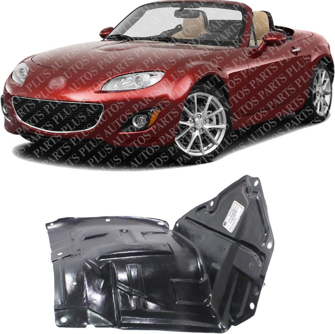 Front Section Fender Liner Left Driver Side Direct Replacement Compatible With 2009-2015 Mazda MX-5 MA1248137 NH425614ZA