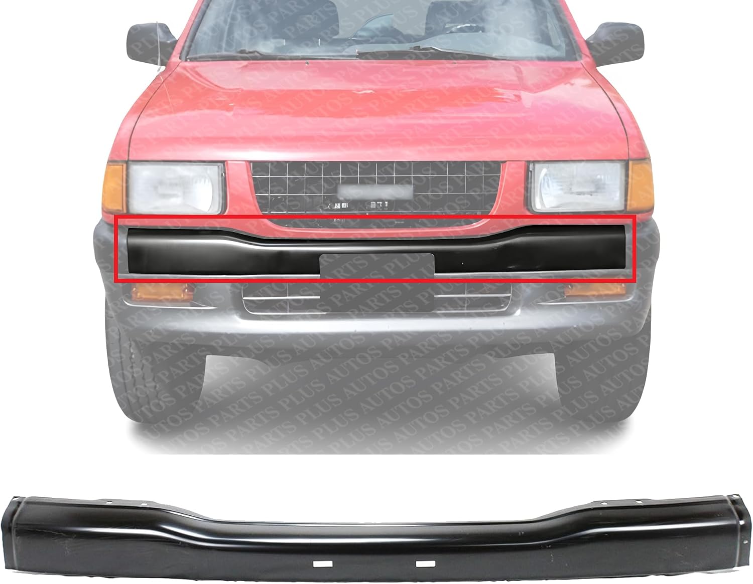 Front Bumper Primed Steel Direct Replacement Compatible With 1993-1994 Isuzu Pickup / 1993-1997 Rodeo IZ1002116 8971283670