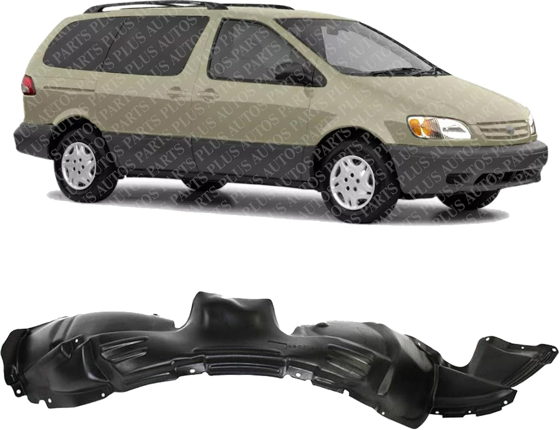 Front Fender Liner Right Passenger Side Direct Replacement Compatible With 1998-2003 Toyota Sienna TO1249105 5387508010