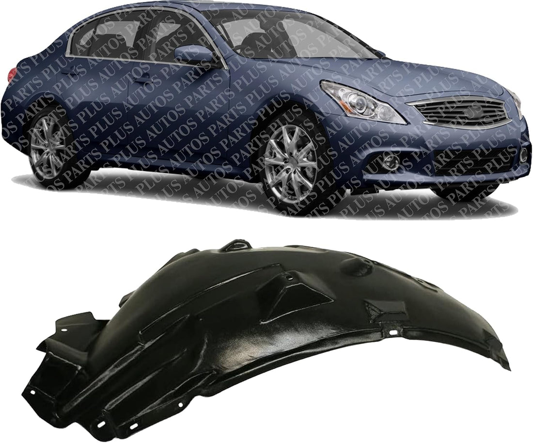 Front Fender Liner Rear Section Right Passenger Side Direct Replacement Compatible With 2007-2008 Infiniti G35 / 2009-2013 G37 IN1249107 63842JK000