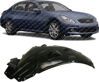 Front Fender Liner Rear Section Right Passenger Side Direct Replacement Compatible With 2007-2008 Infiniti G35 / 2009-2013 G37 IN1249107 63842JK000