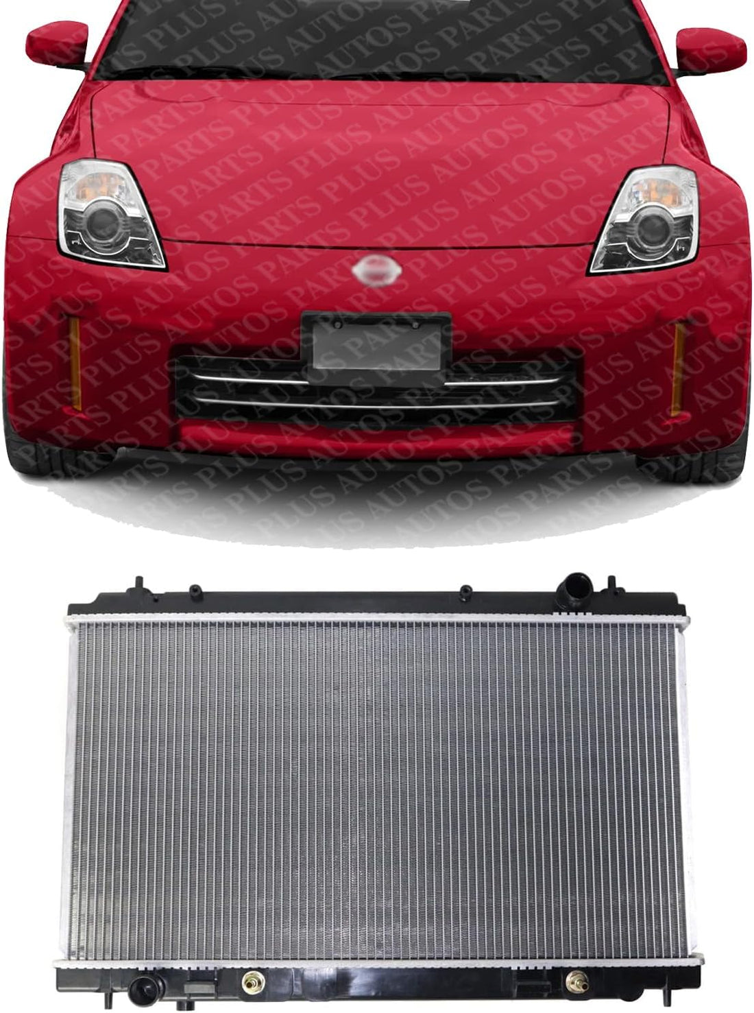 Front Radiator Aluminum Core Direct Replacement Compatible With 2007-2009 Nissan 350Z NI3010214 21410EV00A