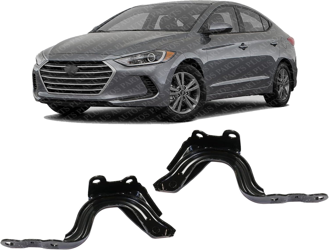 Set of 2 Front Hood Hinge Assembly Steel Left Driver & Right Passenger Side Direct Replacement Compatible with 2017-2020 Hyundai Elantra HY1236166 HY1236165 79120F2000 79110F2000