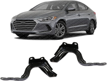 Set of 2 Front Hood Hinge Assembly Steel Left Driver & Right Passenger Side Direct Replacement Compatible with 2017-2020 Hyundai Elantra HY1236166 HY1236165 79120F2000 79110F2000