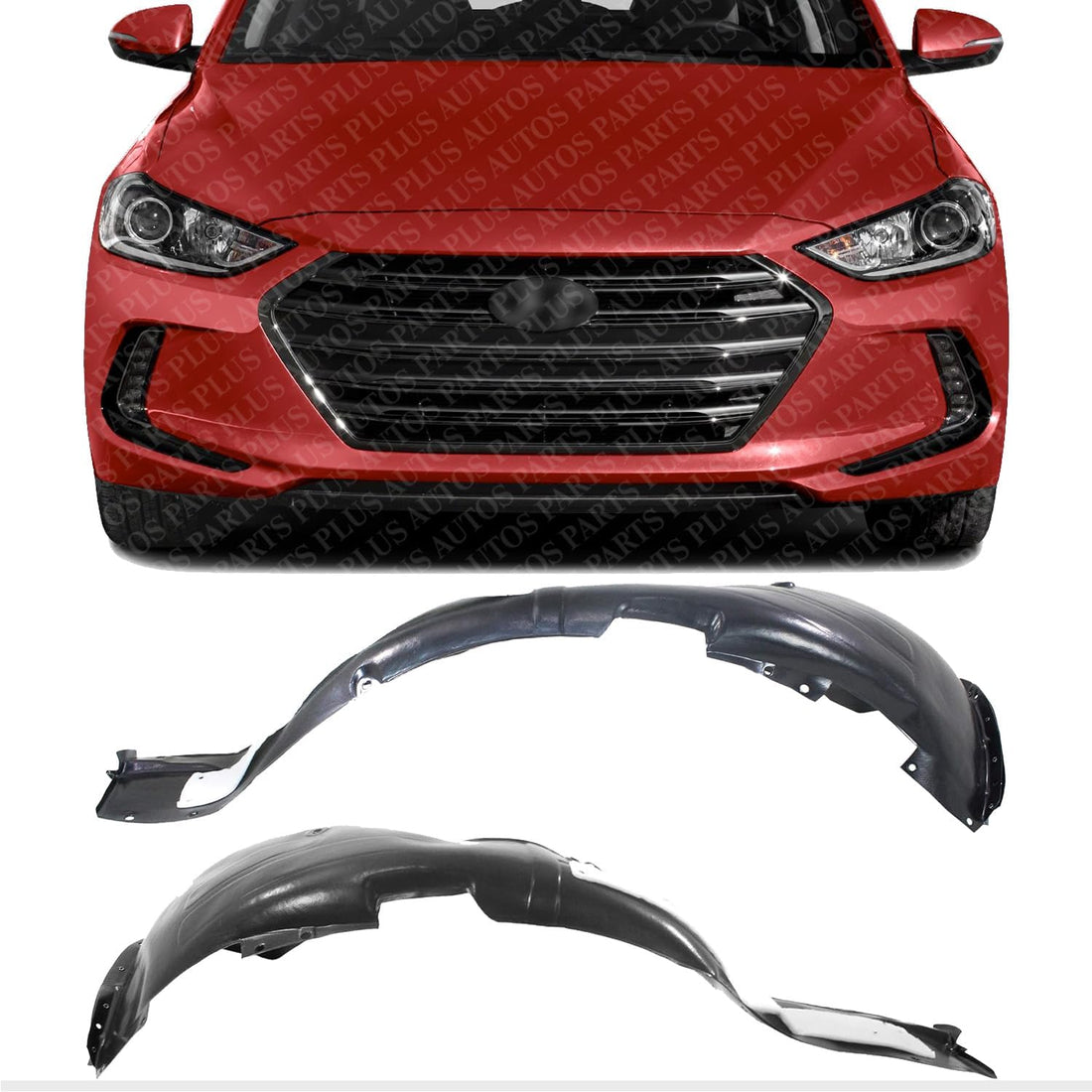 Set Of 2 Front Fender Liner Left Driver & Right Passenger Side Direct Replacement Compatible With 2017-2018 Hyundai Elantra HY1249161 HY1249159 HY1248161 86811F3000 86812F3000