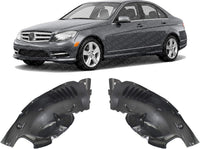 Set Of 2 Front Fender Liner Plastic Left Driver & Right Passenger Side Direct Replacement Compatible With 2008-2011 Mercedes Benz C-Class MB1249145 MB1248145