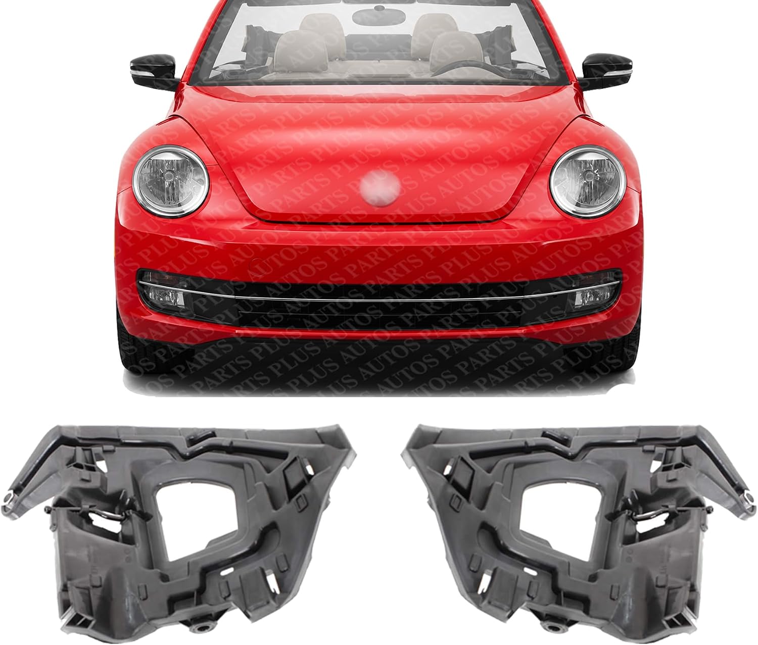 Set of 2 Front Head Light Bracket Plastic Left Driver & Right Passenger Side Direct Replacement Compatible with 2018-2019 Volkswagen Beetle VW2509102 VW2508102 5C5941054B 5C5941053B
