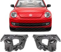 Set of 2 Front Head Light Bracket Plastic Left Driver & Right Passenger Side Direct Replacement Compatible with 2018-2019 Volkswagen Beetle VW2509102 VW2508102 5C5941054B 5C5941053B
