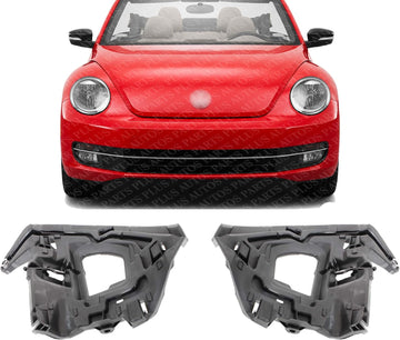 Set of 2 Front Head Light Bracket Plastic Left Driver & Right Passenger Side Direct Replacement Compatible with 2018-2019 Volkswagen Beetle VW2509102 VW2508102 5C5941054B 5C5941053B