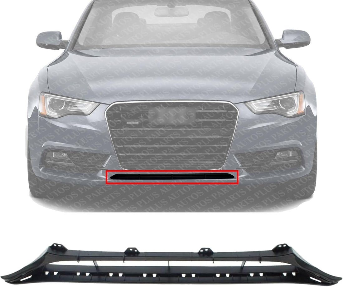Front Center Bumper Grille Plastic Direct Replacement Compatible With 2013-2017 Audi A5 / 2012-2017 S5 T0807647A01C AU1036109