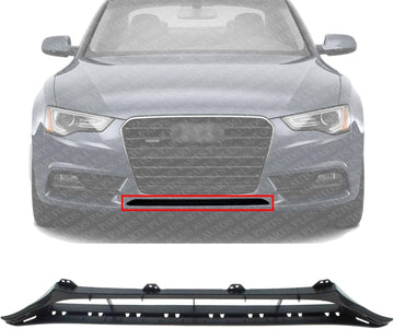 Front Center Bumper Grille Plastic Direct Replacement Compatible With 2013-2017 Audi A5 / 2012-2017 S5 T0807647A01C AU1036109