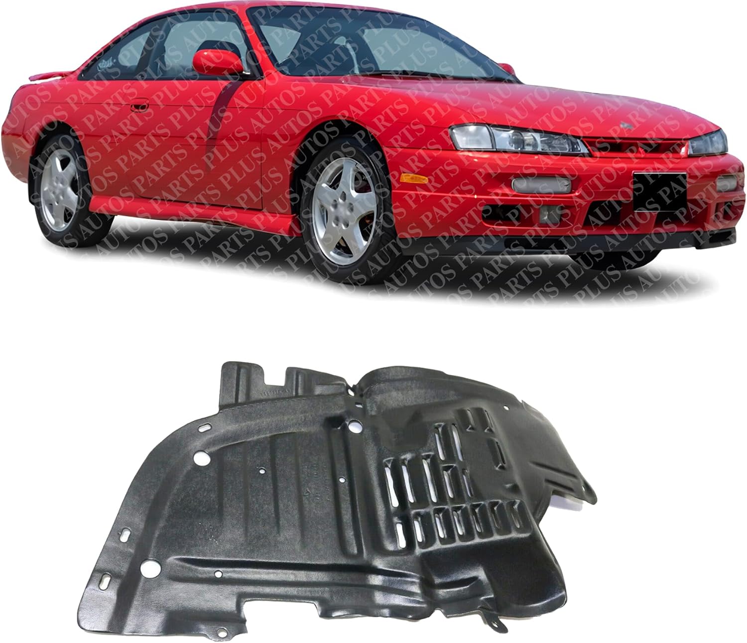 Front Section Fender Liner Right Passenger Side Direct Replacement Compatible With 1997-1998 Nissan 240SX NI1251123 6384081F00