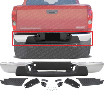 Step Bumper Assembly Chrome Steel Without Extreme And Towing Package Direct Replacement Compatible With 2004-2007 Chevrolet Colorado/GMC Canyon GM1103145