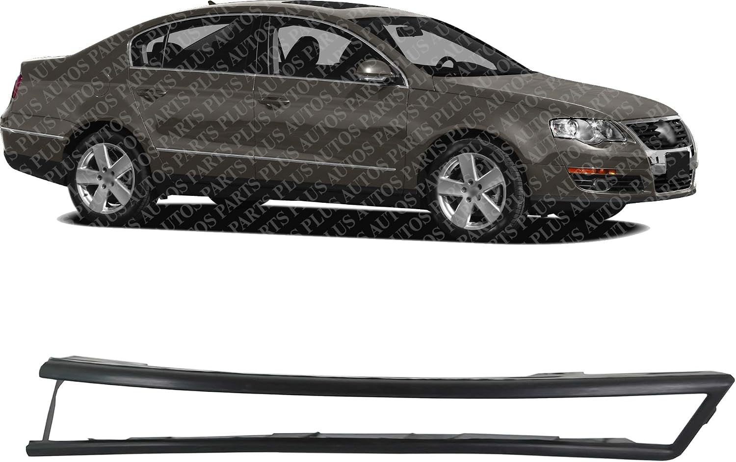 Front Bumper Molding Primed Right Passenger Side Direct Replacement Compatible With 2006-2010 Volkswagen Passat VW1059101 3C0807718CGRU