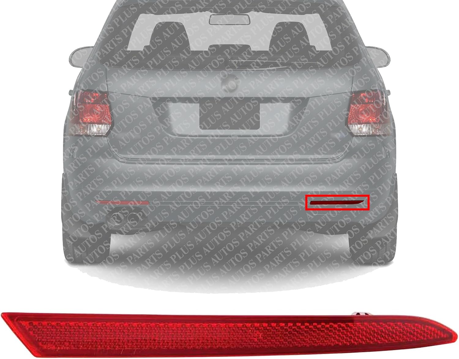 Rear Bumper Reflector Right Passenger Side Direct Replacement Compatible With 2011-2014 Volkswagen Jetta VW1185101 5C6945106