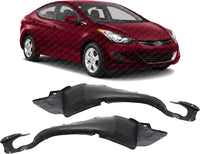 Set Of 2 Front Fender Liner Left Driver & Right Passenger Side Direct Replacement Compatible With 2013-2015 Hyundai Elantra HY1249138 HY1248138 86812A5000 86811A5000