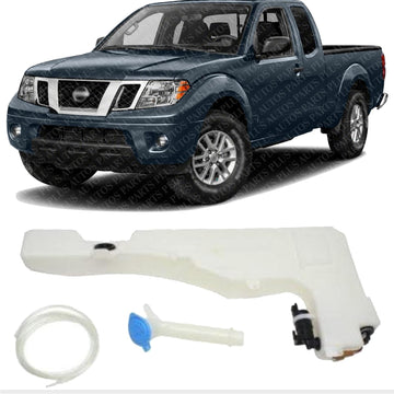 Washer Reservoir With Filler Neck Cap & Pump Direct Replacement Compatible With 2005-2021 Nissan Frontier NI1288130 28910EA800-PFM 28910ZL40B