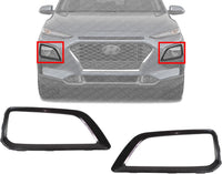 Set Of 2 Front Headlight Bezel Plastic Right Passenger & Left Driver Side Direct Replacement Compatible With 2018-2021 Hyundai Kona HY1039135 HY1038135 86564J9000 86563J9000