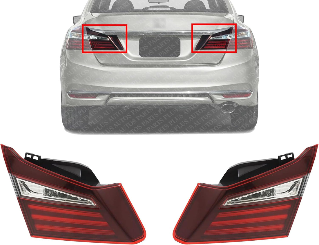 Set Of 2 Tail Light Inner Assembly Left Driver & Right Passenger Side Direct Replacement Compatible With 2016-2017 Honda Accord HO2803109 HO2802109 34150T2AA21 34155T2AA21