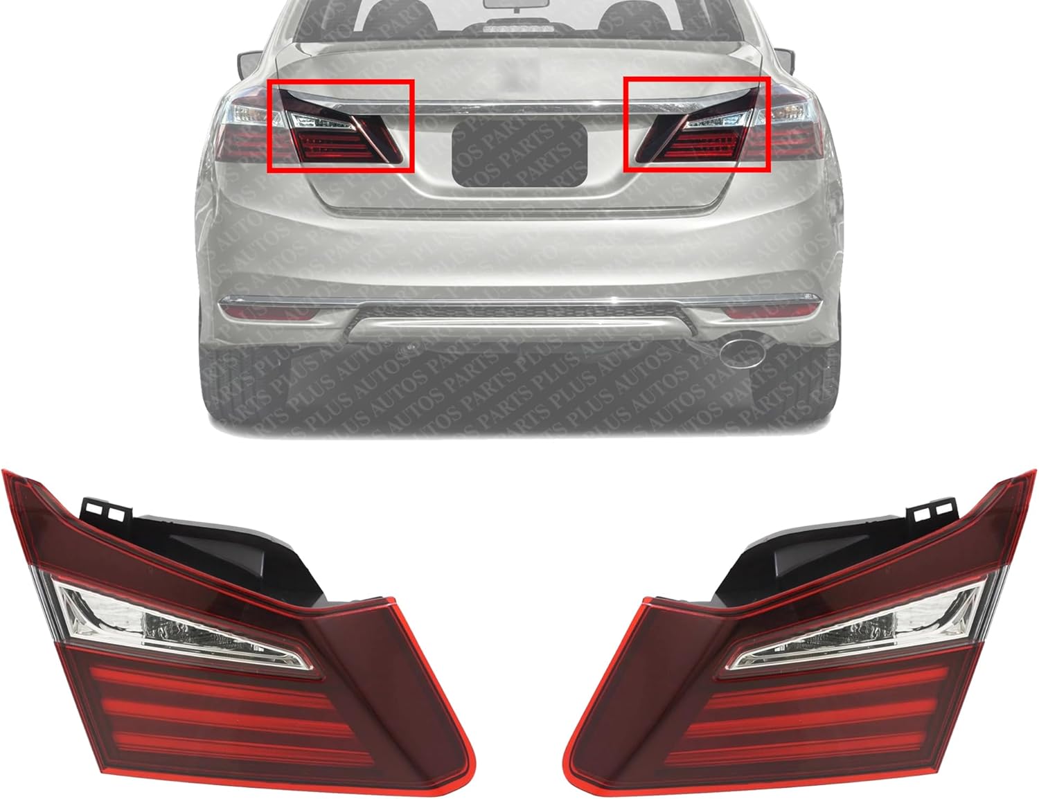 Set Of 2 Tail Light Inner Assembly Left Driver & Right Passenger Side Direct Replacement Compatible With 2016-2017 Honda Accord HO2803109 HO2802109 34150T2AA21 34155T2AA21