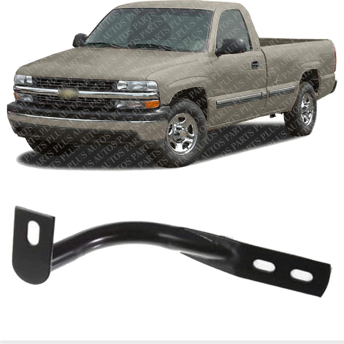 Front Bumper Bracket Left Driver Side Direct Replacement Compatible With 1999-2002 Chevrolet Silverado/GMC Sierra 1500 GM1066129 15705657