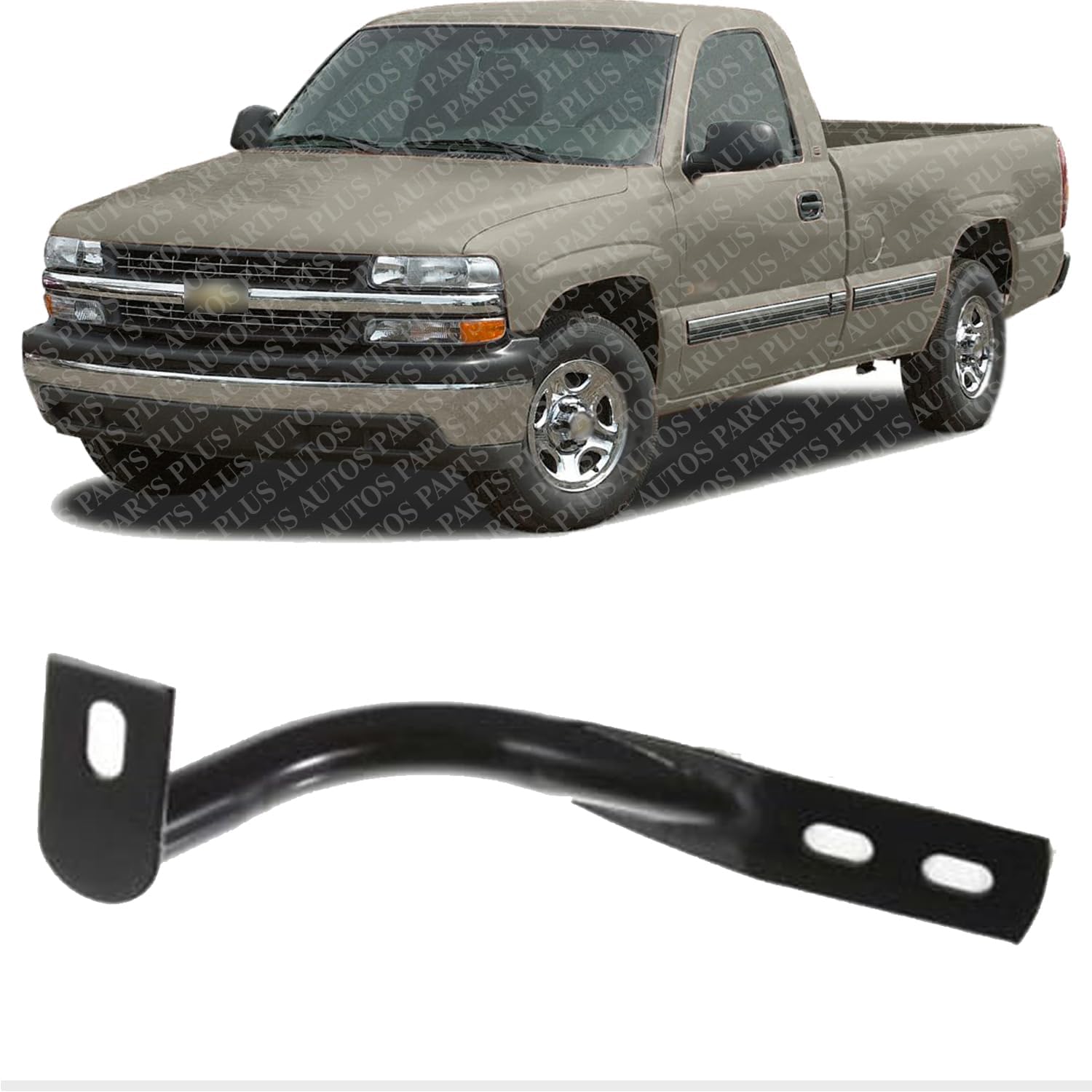 Front Bumper Bracket Left Driver Side Direct Replacement Compatible With 1999-2002 Chevrolet Silverado/GMC Sierra 1500 GM1066129 15705657