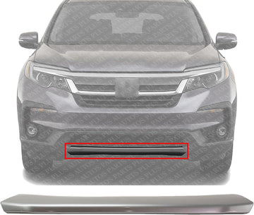 Front Bumper Molding Silver Plastic Direct Replacement Compatible With 2019-2022 Honda Pilot HO1044111 71115TG7A60