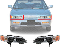 Set Of 2 Front Headlight Halogen With Corner Lamp Right Passenger & Left Driver Side Direct Replacement Compatible With 1994-1997 Honda Accord HO2502106 HO2503106 33150SV4A02