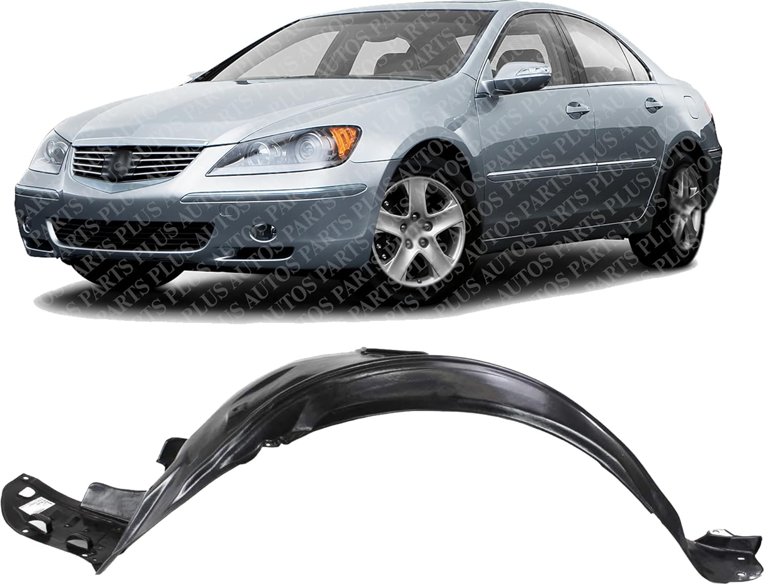 Front Fender Liner Left Driver Side Direct Replacement Compatible With 2005-2008 Acura RL AC1250100 74150SJAA00