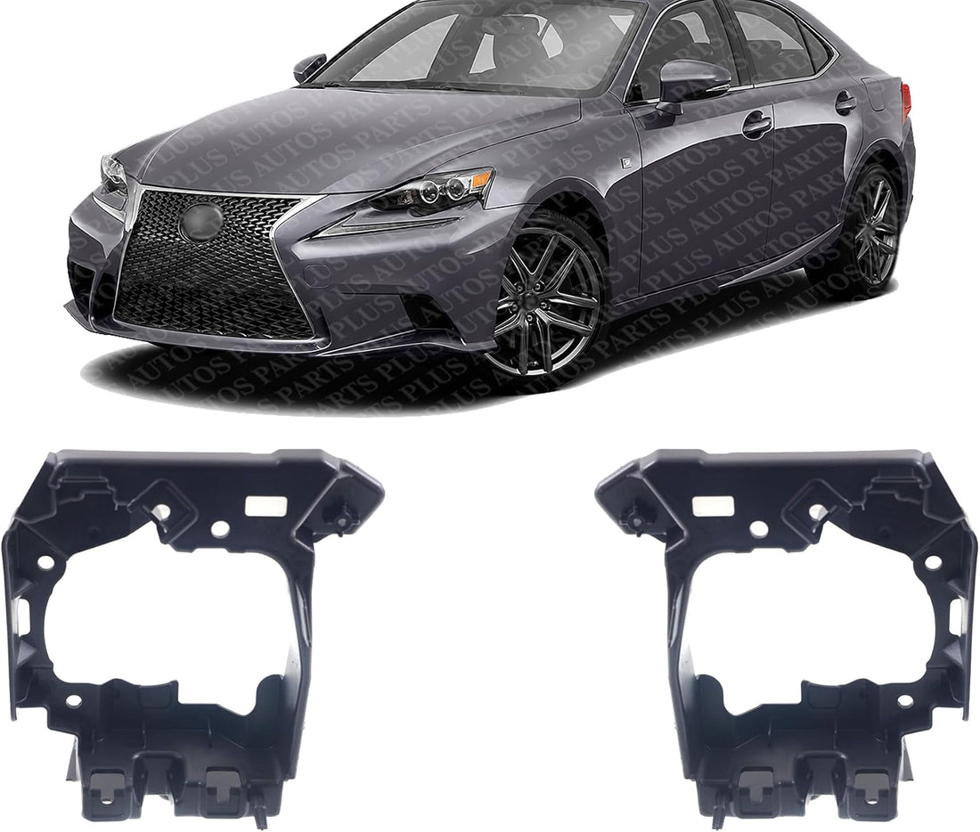 Set Of 2 Front Fog Light Bracket Plastic Left Driver & Right Passenger Side Direct Replacement Compatible With 2014-2016 Lexus IS250 / IS350 / IS200t LX2603107 LX2602107