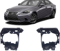 Set Of 2 Front Fog Light Bracket Plastic Left Driver & Right Passenger Side Direct Replacement Compatible With 2014-2016 Lexus IS250 / IS350 / IS200t LX2603107 LX2602107
