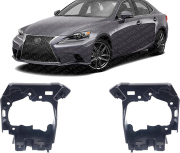 Set Of 2 Front Fog Light Bracket Plastic Left Driver & Right Passenger Side Direct Replacement Compatible With 2014-2016 Lexus IS250 / IS350 / IS200t LX2603107 LX2602107