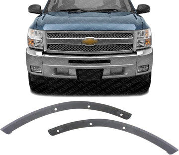 Set Of 2 Front Bumper Outer Filler Primed Plastic Left Driver & Right Passenger Side Direct Replacement Compatible With 2007-2013 Chevrolet Silverado 1500 GM1089172 GM1088172