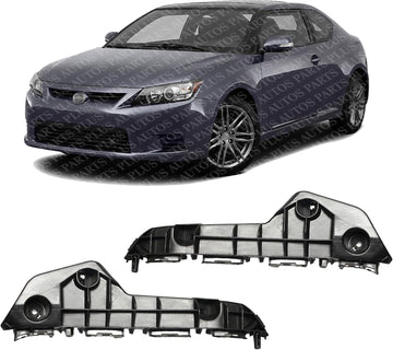 Set Of 2 Front Bumper Support Bracket Plastic Left Driver & Right Passenger Side Direct Replacement Compatible With 2011-2016 Scion tC SC1043101 SC1042101 5211521030 5211621030