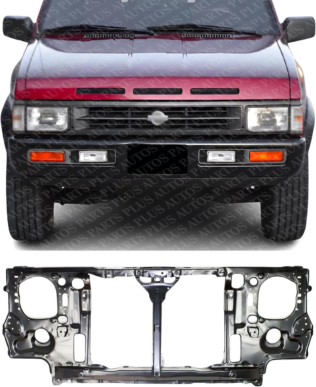 Front Radiator Support Assembly Steel Direct Replacement Compatible With 1993-1995 Nissan Pathfinder / 1993-1994 D21 NI1225120 6250055G00