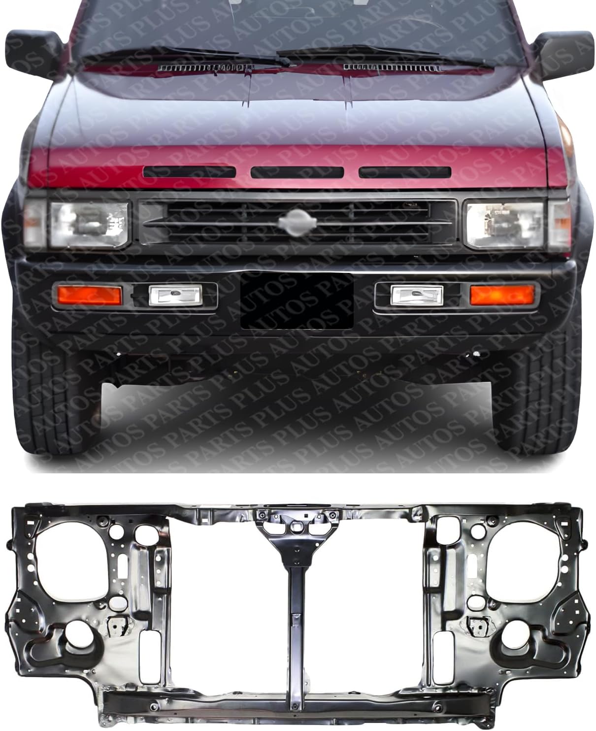 Front Radiator Support Assembly Steel Direct Replacement Compatible With 1993-1995 Nissan Pathfinder / 1993-1994 D21 NI1225120 6250055G00