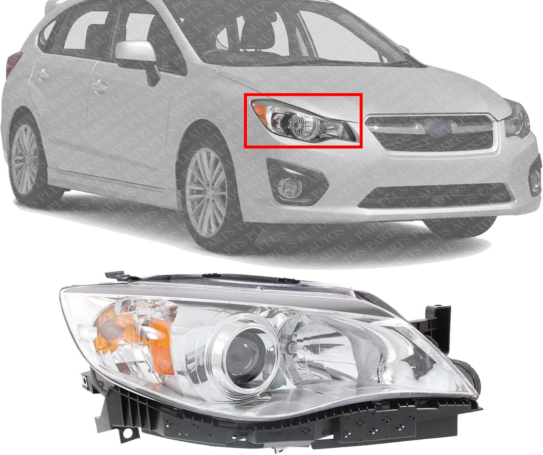 Front Head Light Assembly Right Passenger Side Direct Replacement Compatible With 2012-2014 Subaru Impreza SU2503148 84001FG381 84001FG380