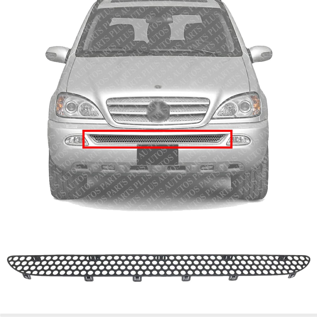 Front Bumper Lower Grille Air Inlet Textured Direct Replacement Compatible With 1998-2005 Ml-Class MB1036135 1638850081