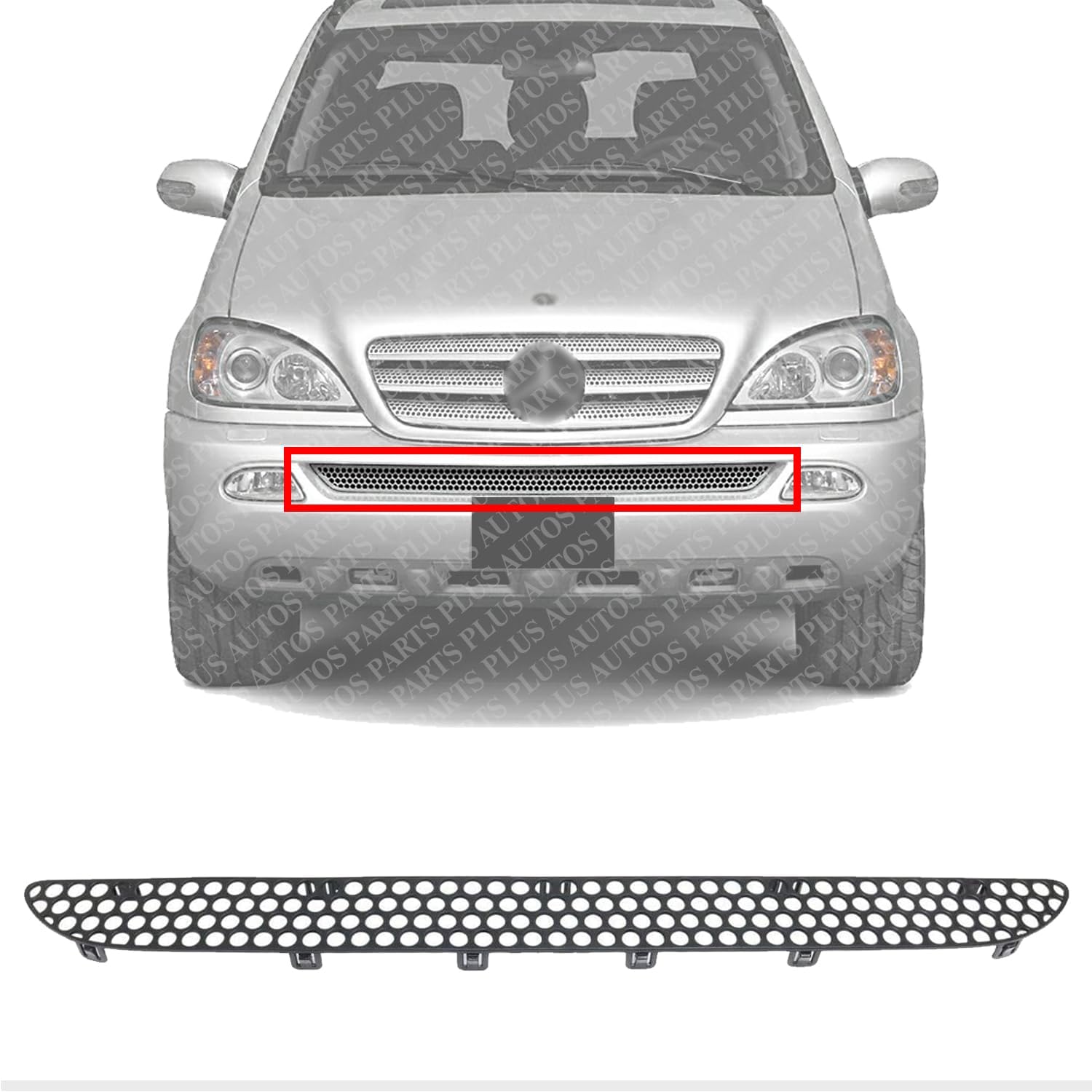 Front Bumper Lower Grille Air Inlet Textured Direct Replacement Compatible With 1998-2005 Ml-Class MB1036135 1638850081