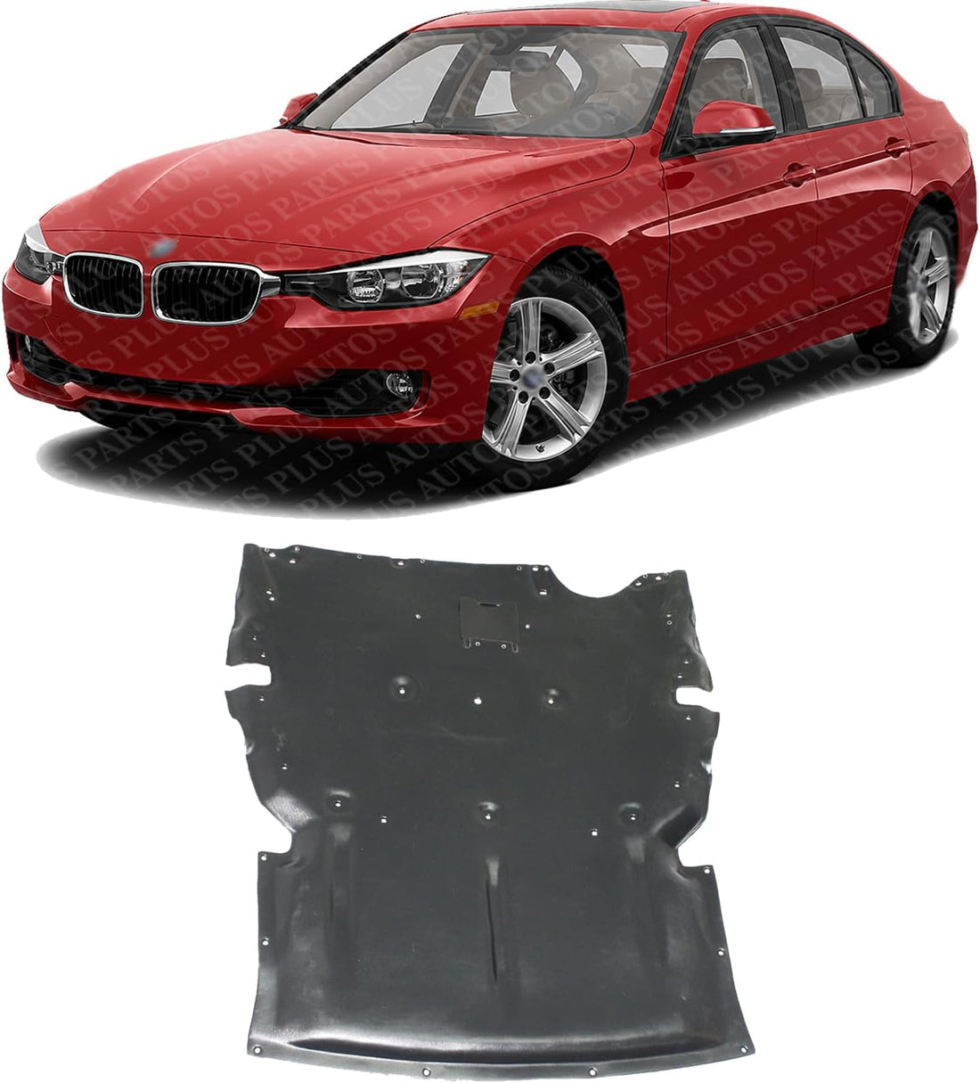 Front Engine Splash Shield Under Cover Plastic Direct Replacement Compatible with 2012-2018 BMW 3-Series / 2014-2017 4-Series BM1228172 51757241814