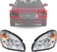 Set Of 2 Front Head Light Assembly Left Driver & Right Passenger Side Direct Replacement Compatible With 2006-2011 Buick Lucerne GM2503277 GM2502277 25974774 25974773