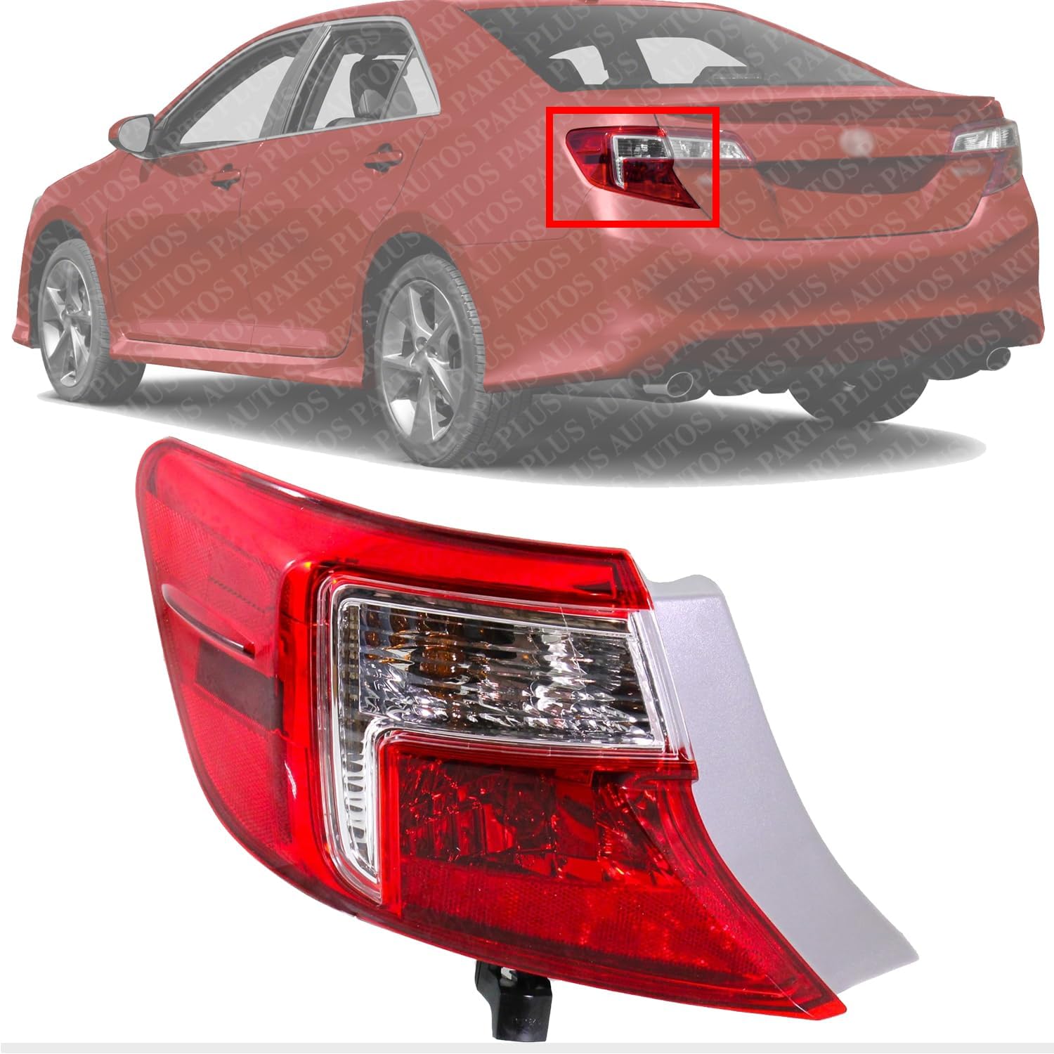 Rear Tail Light Outer Assembly Left Driver Side Direct Replacement Compatible With 2012-2014 Toyota Camry TO2804114 8156006470
