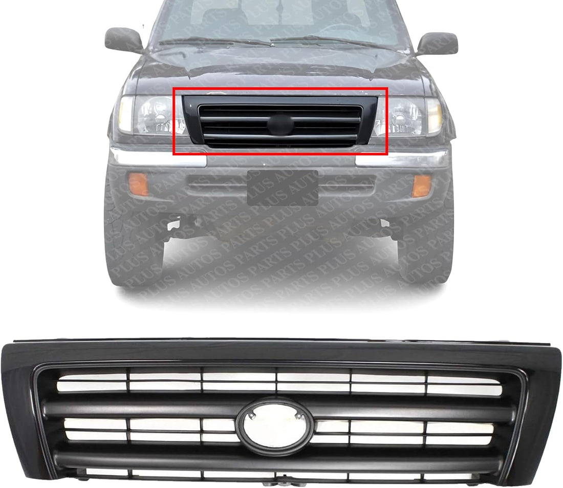 Front Grille Primed Shell And Insert Direct Replacement Compatible With 1998-2000 Toyota Tacoma TO1200211 5310004110C0