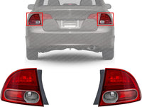 Set Of 2 Tail Light Outer Lens And Housing Right Passenger & Left Driver Side Direct Replacement Compatible With 2006-2008 Honda Civic HO2801165 HO2800166 33501SNAA02 33551SNAA02