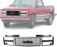 Front Grille Chrome Shell With Black Insert Direct Replacement Compatible With 1988-1993 GMC C/k Series GM1200229 15615109