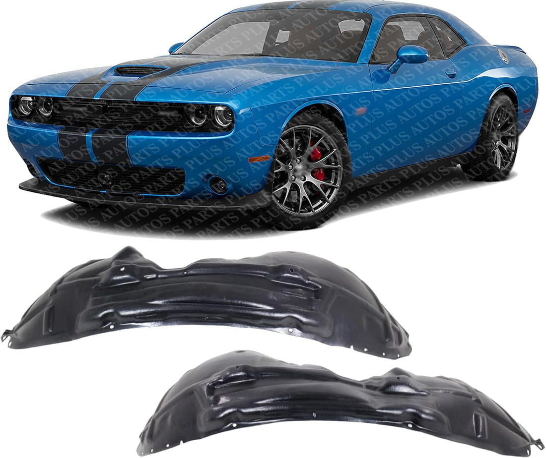 Set Of 2 Front Fender Liner Right Passenger & Left Driver Side Direct Replacement Compatible With 2015-2022 Dodge Challenger CH1249173 CH1248173 68259092AF 68259093AF